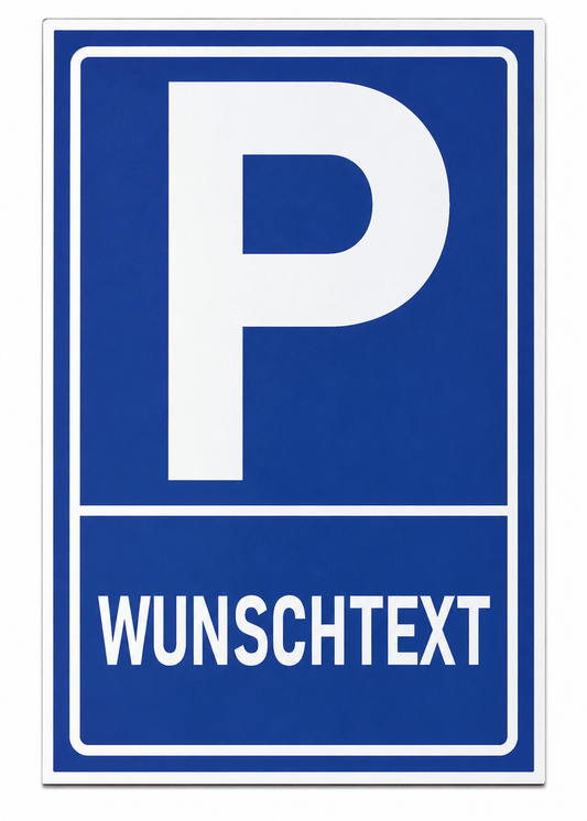 Parkplatzschild Personalisiert | Privatparkplatz Schild 30x20 cm mit Wunschtext oder Kennzeichen