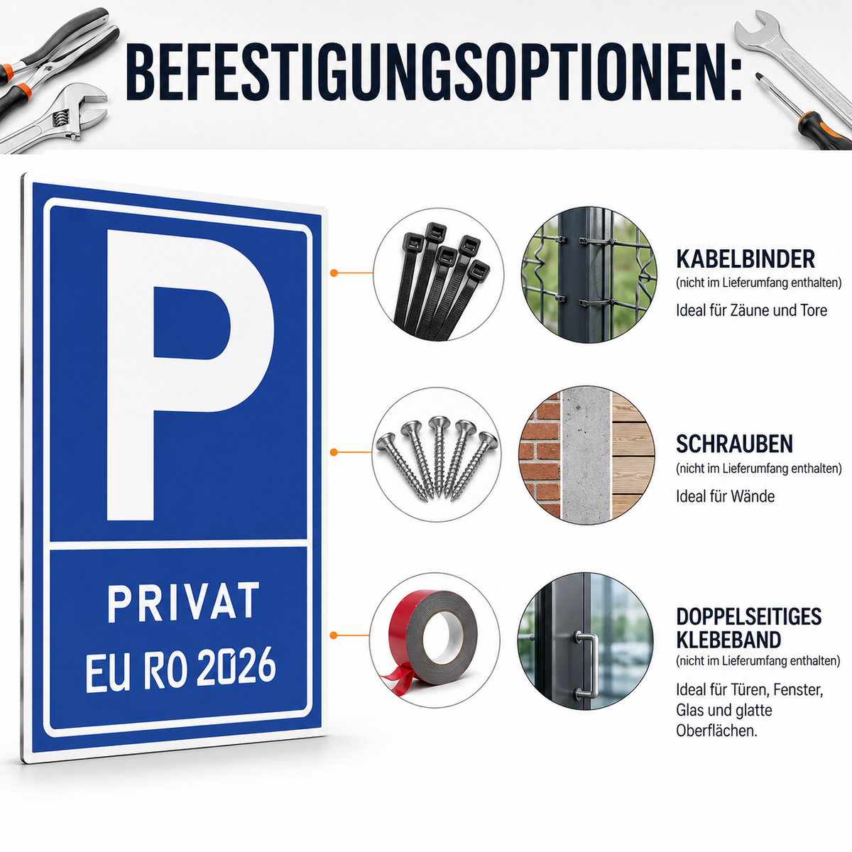 Parkplatzschild Personalisiert | Privatparkplatz Schild 30x20 cm mit Wunschtext oder Kennzeichen