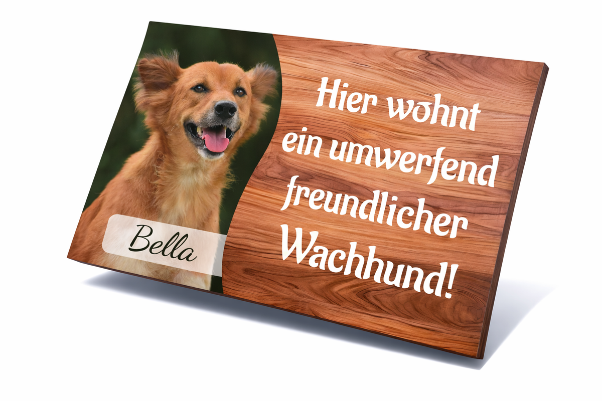 Personalisiertes Hundeschild & Türschild mit Foto – Wetterfest für Außenbereich