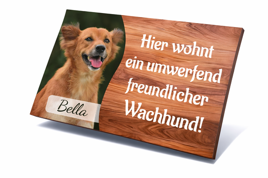 Personalisiertes Hundeschild & Türschild mit Foto – Wetterfest für Außenbereich
