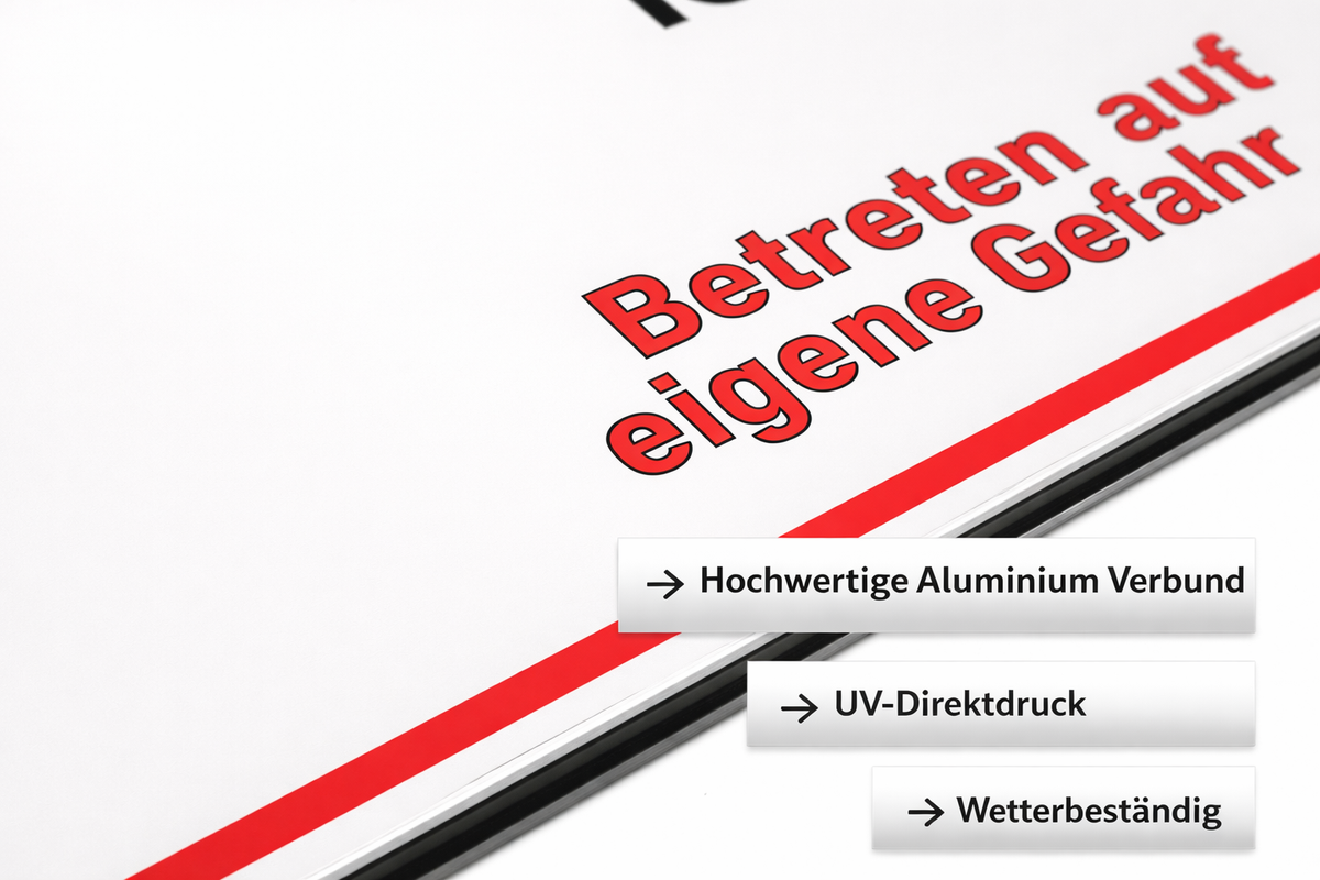 Hundeschild Deutscher Schäferhund – Vorsicht Hund Schild | weißer Aluverbund