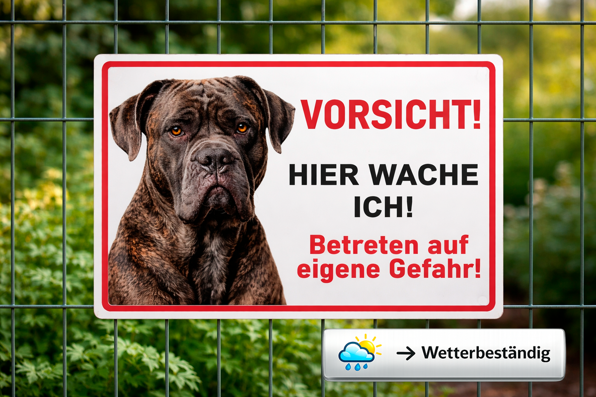 Hundeschild Italienischer Mastiff außenbereich
