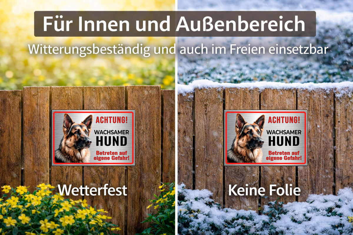 Warnschild Hund Schäferhund wetterfest Aluminium