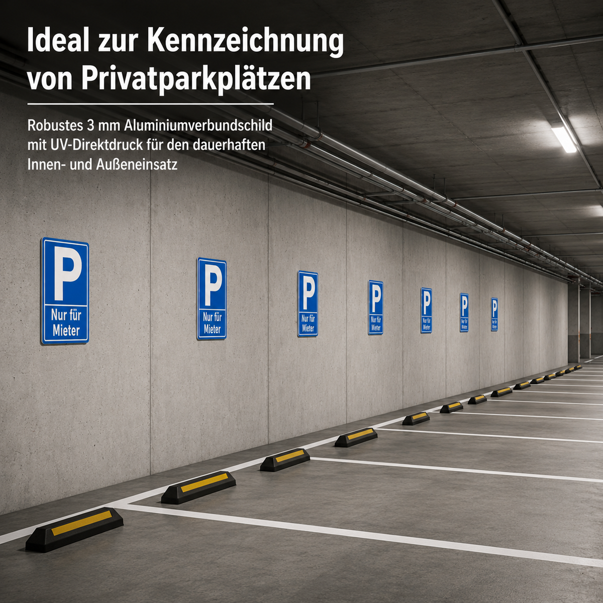 Parkplatzschild Personalisiert | Privatparkplatz Schild 30x20 cm mit Wunschtext oder Kennzeichen