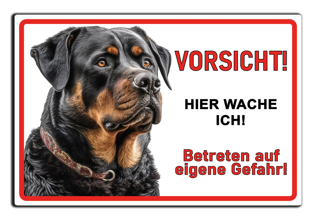 Hundeschild Rottweiler Hier wache ich