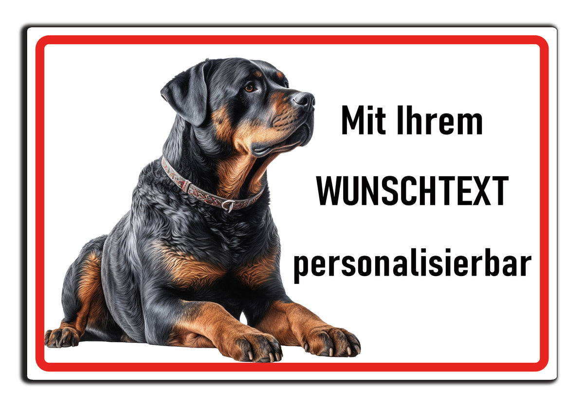 Hundeschild  mit individuelle Wunschtext