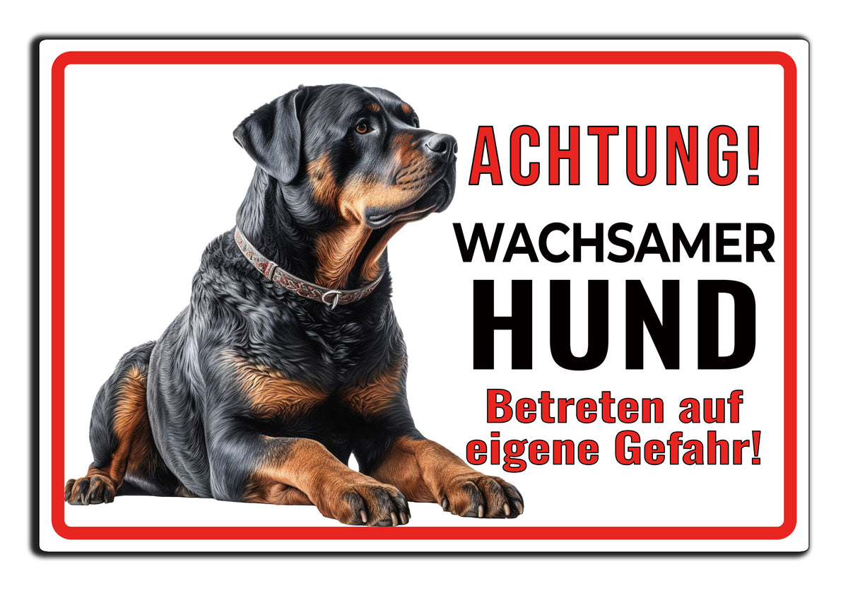 Achtung Wachsamer Hund Schild