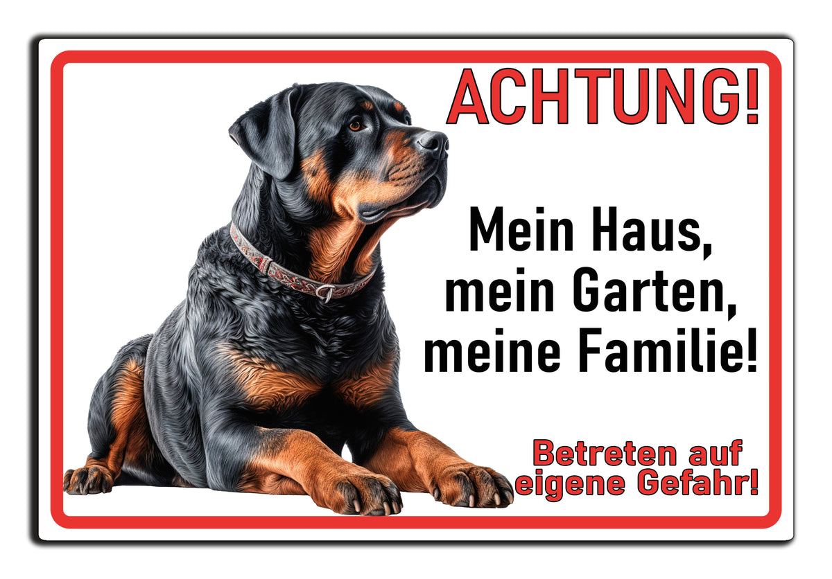 Schild Hund Rottweiler mein Haus