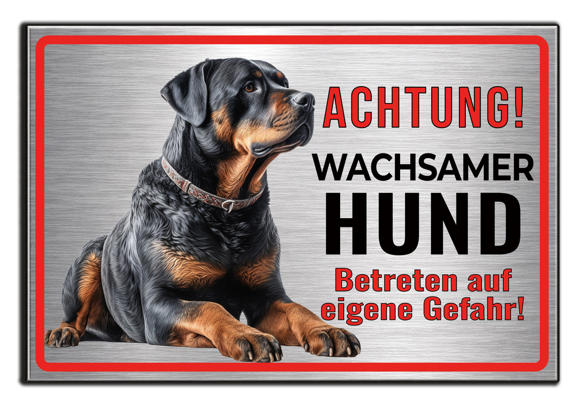 Rottweiler wachsamer Hund Schild