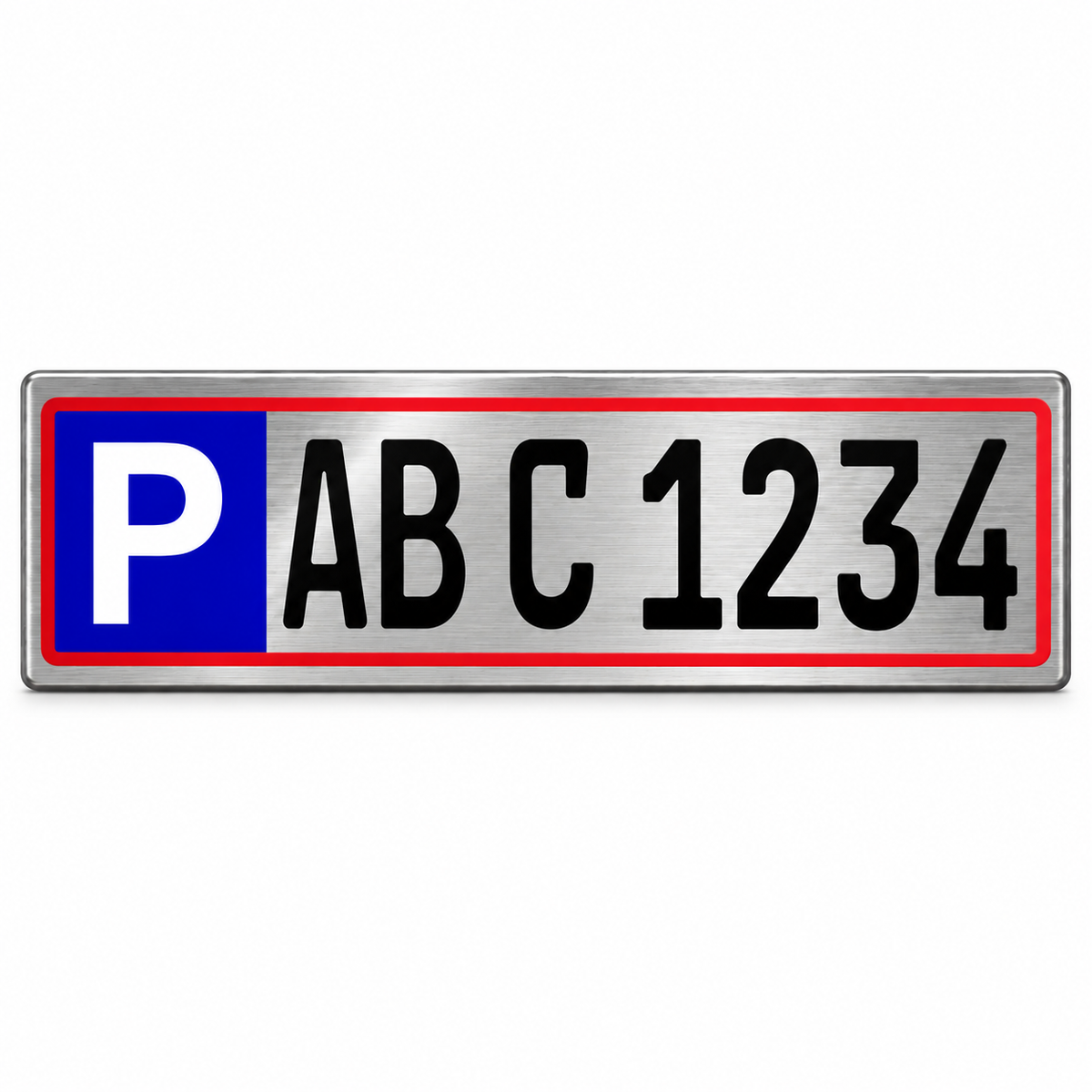 Parkplatzschild personalisiert 30 × 8 cm – Aluverbund Silber