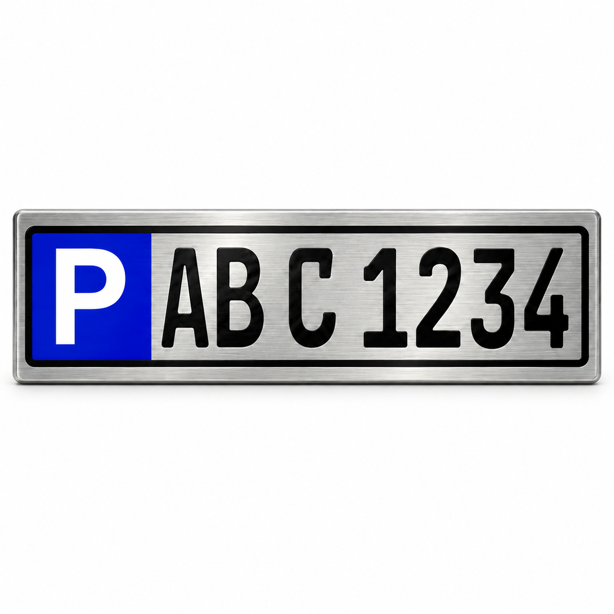 Parkplatzschild personalisiert 30 × 8 cm – Aluverbund Silber